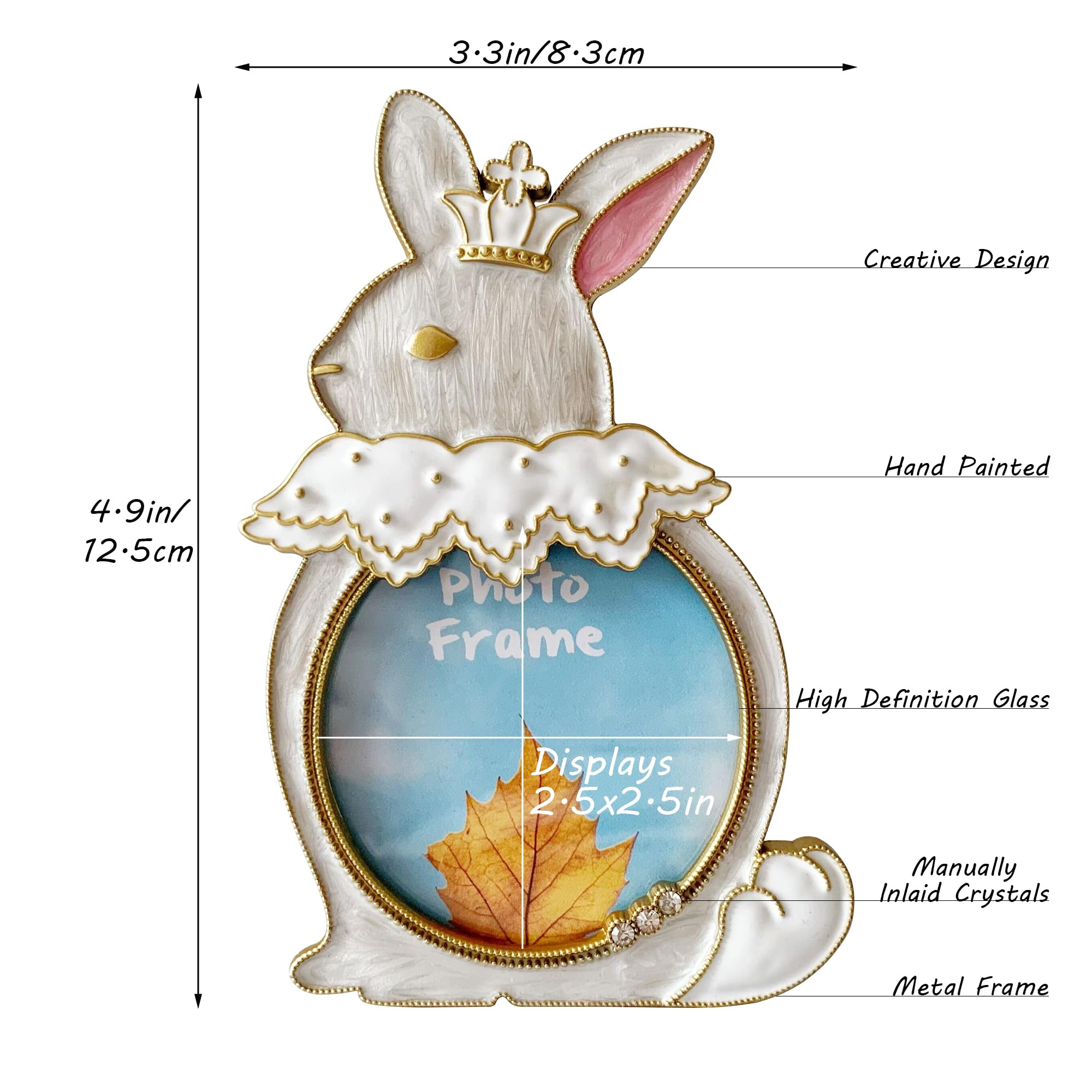 Amazon.com - Mini Photo Frame 2.5x2.5, Hand Painted Rabbit Picture